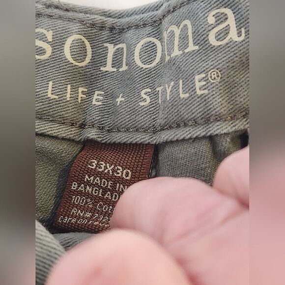 SONOMA Life + Style Straight Fit Smoke Gray Men's Casual Pants 33"W x 30" - Picture 3 of 7